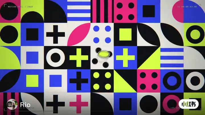 Neon geometry motion reel video cover